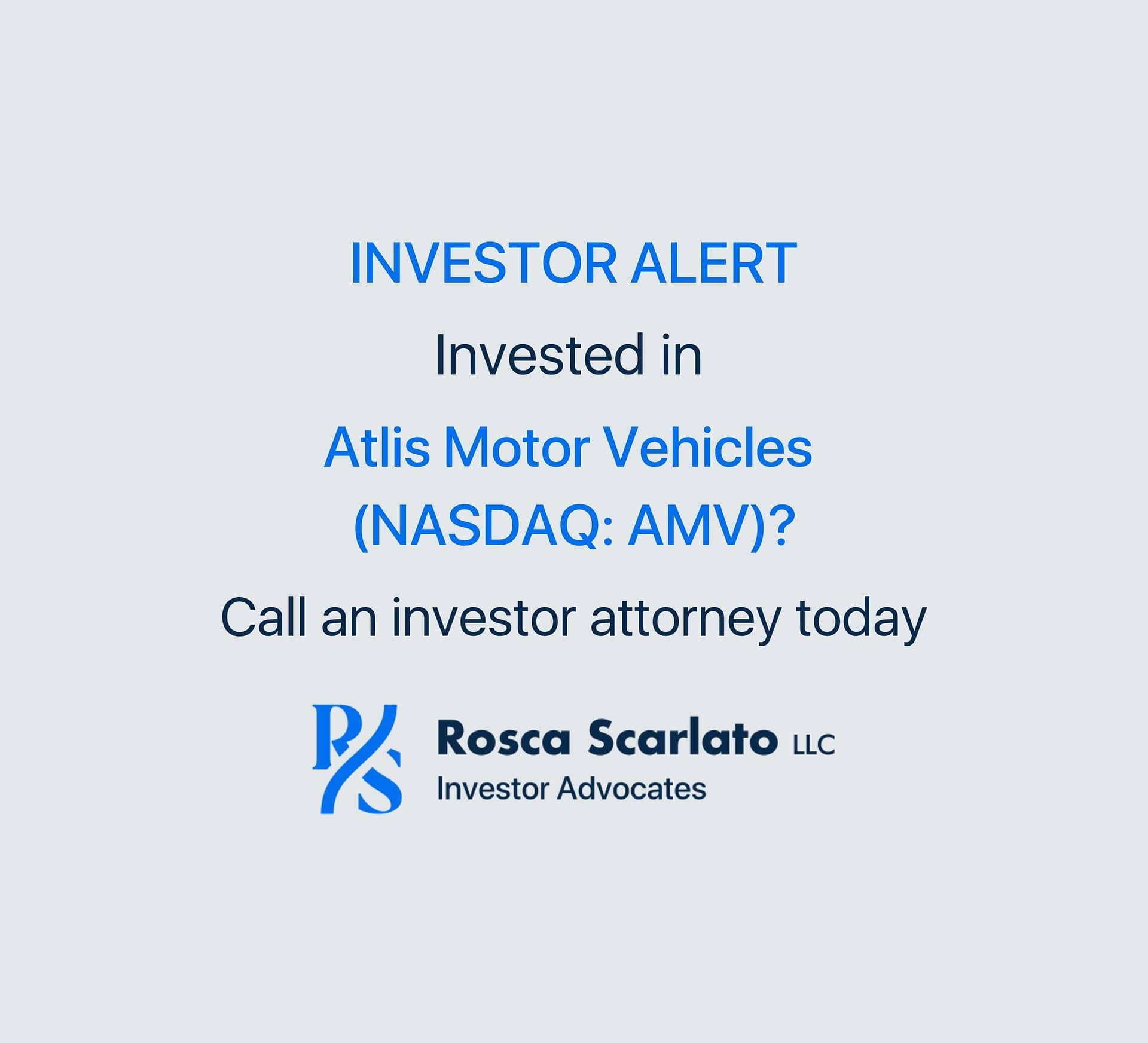 Atlis Motor Vehicles NASDAQ AMV Investigation Contact